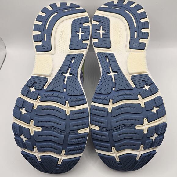 Brooks Ghost 14 Purple Print Dutch Lime Womens 7.5 Medium B Running Shoes - Picture 6 of 7